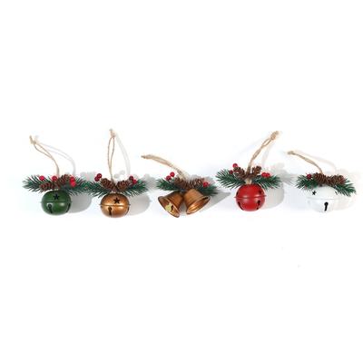 5PCS Metal Bells Hanging Decorations for Christmas Tree Door Window Indoor and Outdoor Holiday Ornament