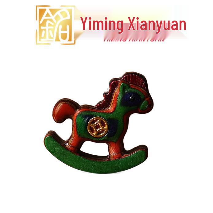 

Karin Year of the Horse Rosewood Desktop Ornament – Wooden Rocking Horse Creative Accessory