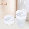 Collapsible Silicone Travel Cup 12oz Portable Foldable Coffee Mug for Camping Hiking Commuting Leakproof Eco-Friendly Water Bottle with Wide Mouth