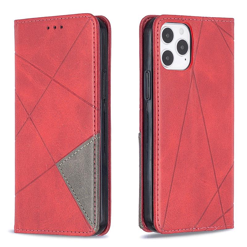 Apple 16 Diamantový Vzor Kožené Pouzdro pro iPhone 15/16 Pro - Ochranný Kryt s Texturou Hovězí Kůže