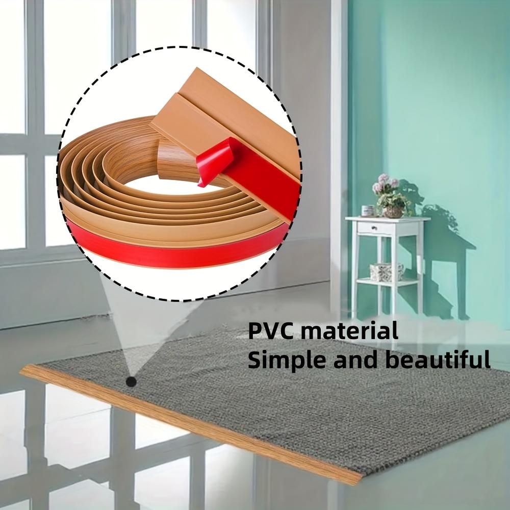 1PC 1m/39.37in Self-Adhesive Floor Transition Strip, Flexible Wood Grain Design Edging for Carpet, Laminate&Floors, Threshold
