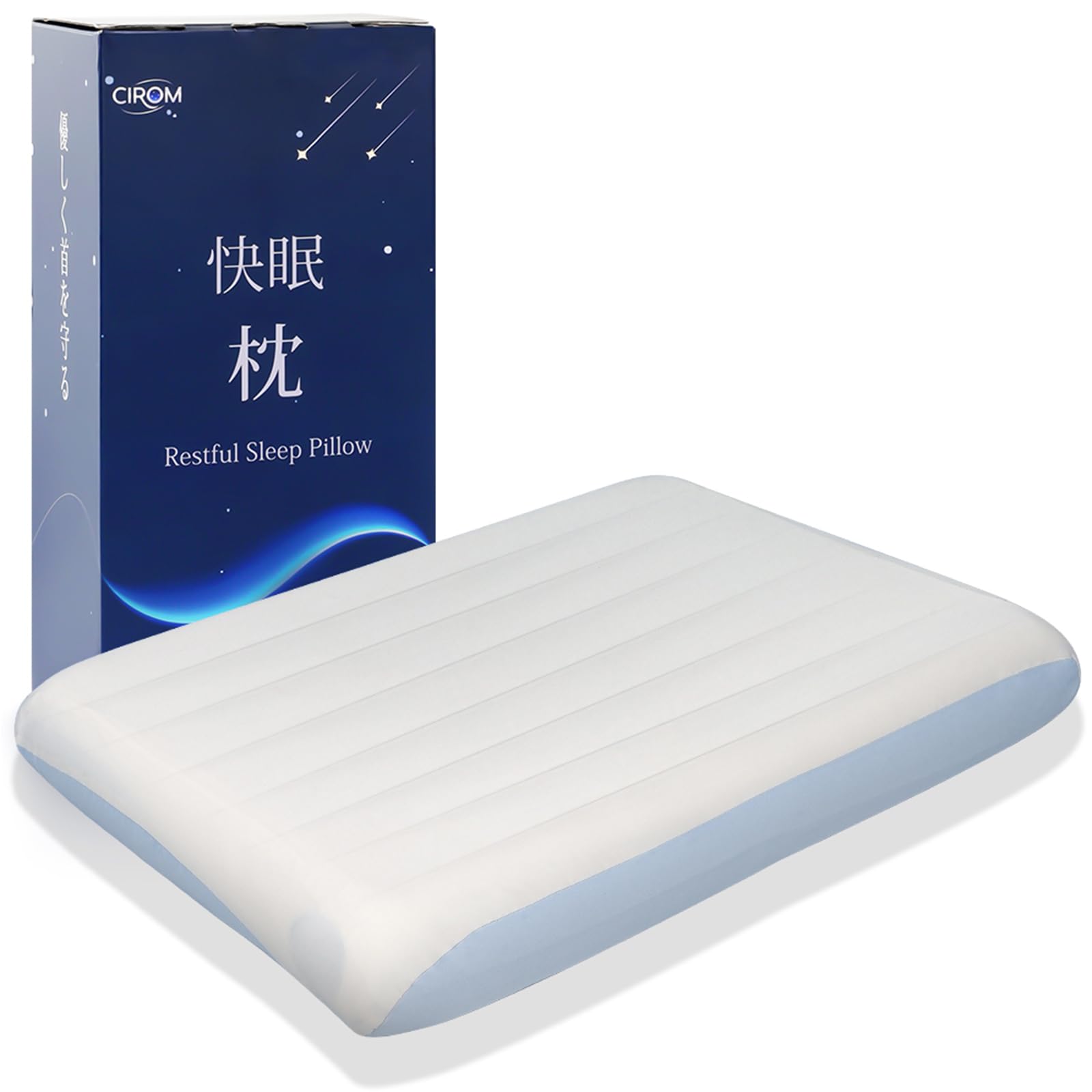 

CIROM Memory Foam Pillow, 60x40cm, Reduces Neck Pain, Supervised by Sleep Experts, Triple-Layered Construction, Low Profile, for a Deep, Comfortable