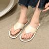 Summer New Style Round Toe Comfortable Casual Flat Open Toe Women's Slippers Elegant Solid Color Lightweight Women's Sandals