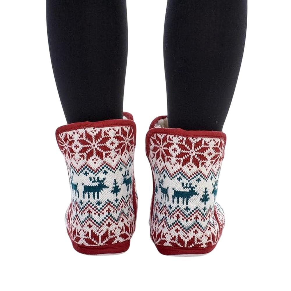 Keanu Womens/Ladies Fair Isle Faux Fur Lined Slipper Boots