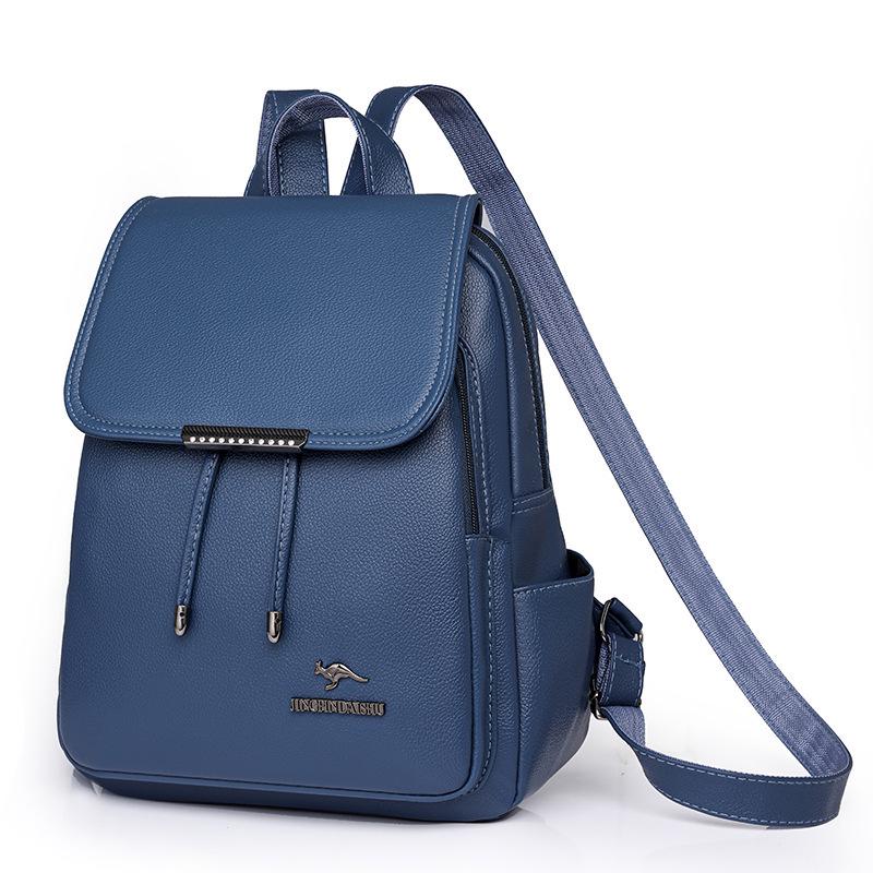 Women's 2024 Soft PU Leather Small Backpack: Versatile Fashionable Shoulder Bag