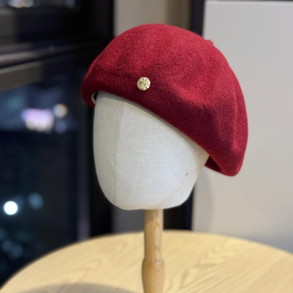 Temperament Korean Style Beret Autumn and Winter Hat Face Small Big Head Circumference Painter Hat Black All Match Beret Hat