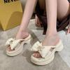 Fashion Summer Women's Slippers Designer Platform Slippers Fashion Bow One-Word Slipper 2025 New Casual Beach Slippers for Women Slides