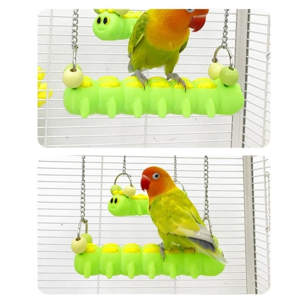 Caterpillar Bird Habitat Rack Durable Birdcage Hanging Swing Birds Climbing Ladders  Training Toy
