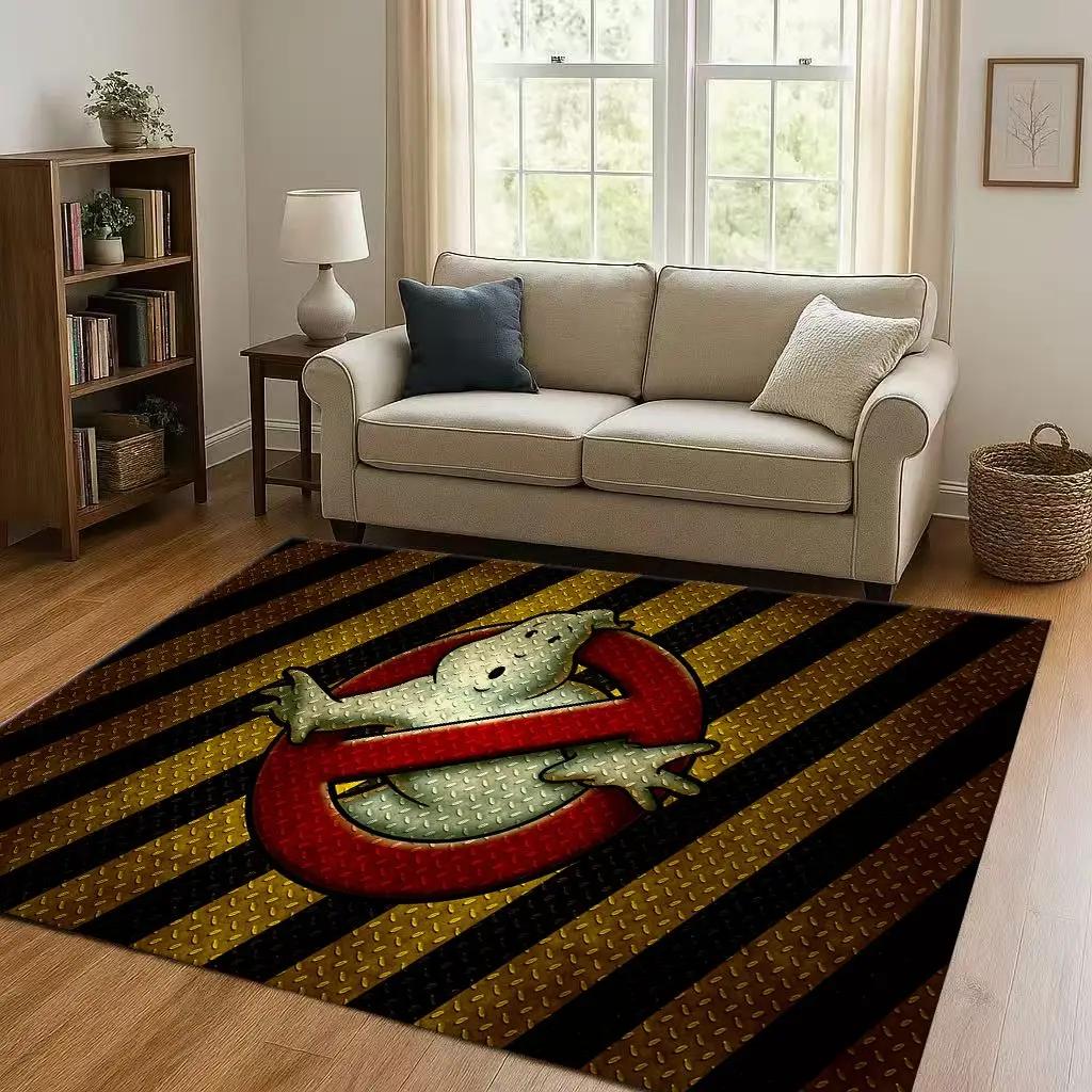 3D Horror Movie G-Ghostbusters Cartoon Living Room Non-Slip Area Rug Carpet for Bedroom Playroom Sofa,Easy Clean Home Doormat