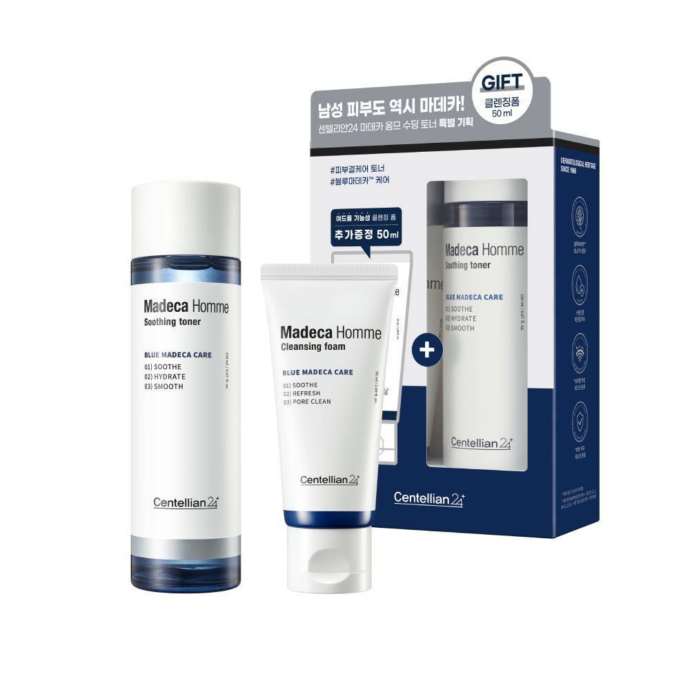 

Centellian24 Madeca Homme Soothing Toner Special 2pcs Set (Toner 150mL + Cleansing Foam 50mL)