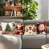 Vintage Christmas Decor Cushions Pillowcase Printed Polyester 45X45Cm Throw Pillow Cover Decorative Sofa Cushion Pillowslip