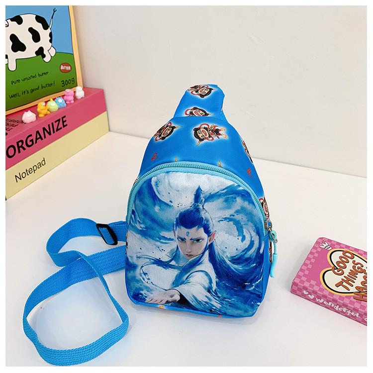 Ne Zha 2 Children Fashion Cartoon Crossbody Bag Polyester Material Outing School