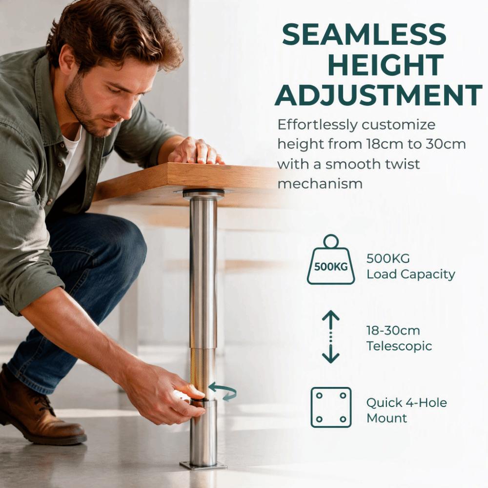 Stainless Steel Furniture Legs with Non Slip Pads Furniture Feet Sofa Bed Support Upgrade