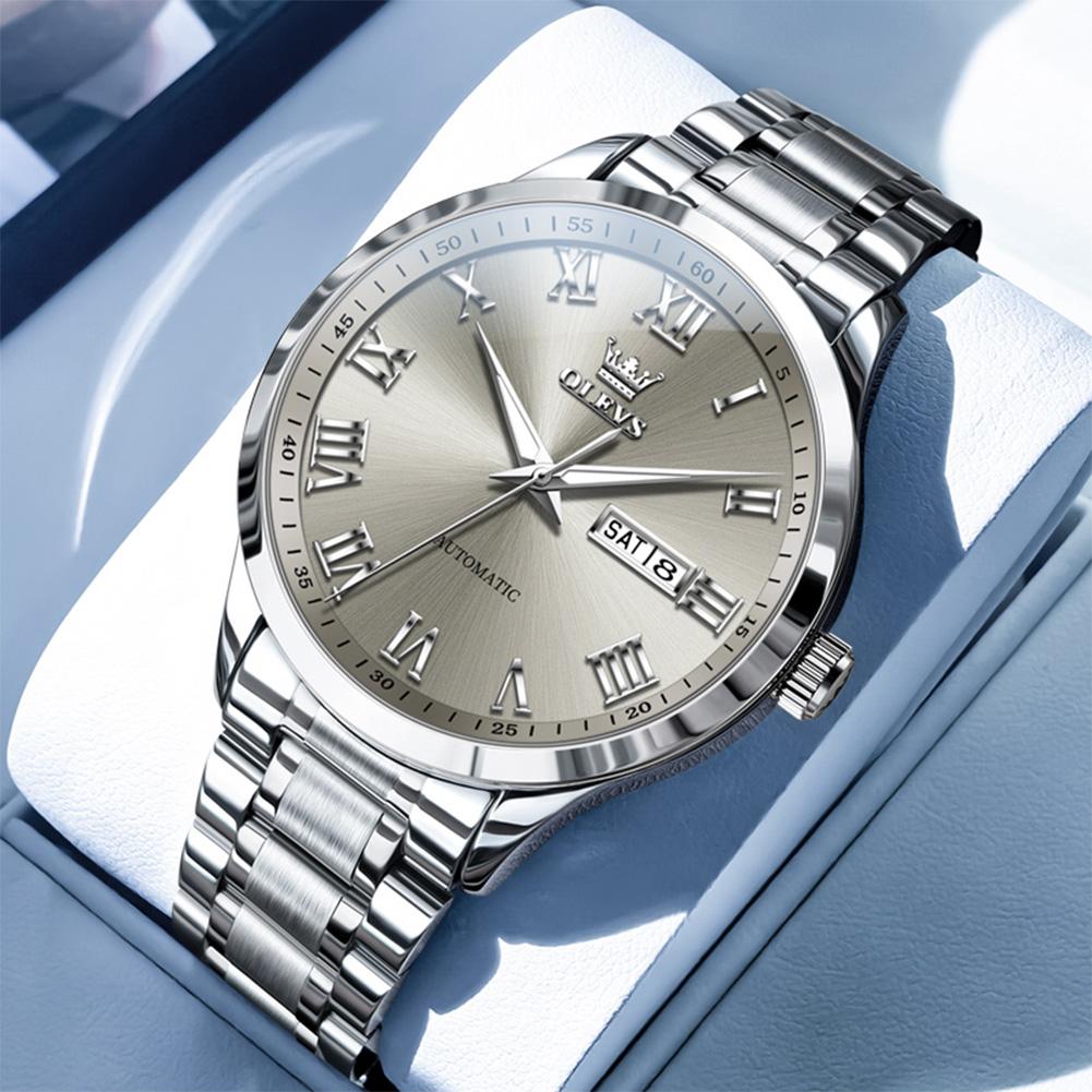 OLEVS Automatic Mechancial Watch for Men Luxury Brand Date Waterproof Men's Wristwatches Rome Time Fashion Man Watch