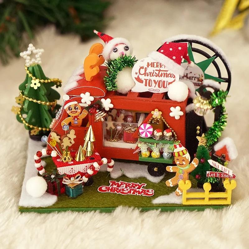 Christmas Gift Diy Dollhouse miniatures Tiny Houses Doll House miniaturas Home Toys Birthday Gifts Scene of the Magic Detecti