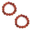 Unisex Rudraksha Bilezikler 5 Boncuk Mukhi Günlük Moda 2'li Paket Kahverengi Giyin