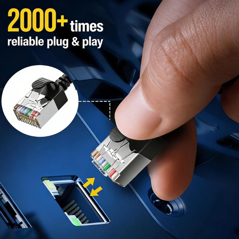Space Saving Cat6 Ethernet Cable RJ45 10Gpbs Transmission Short Connector for Computer Broadband Router Accessories