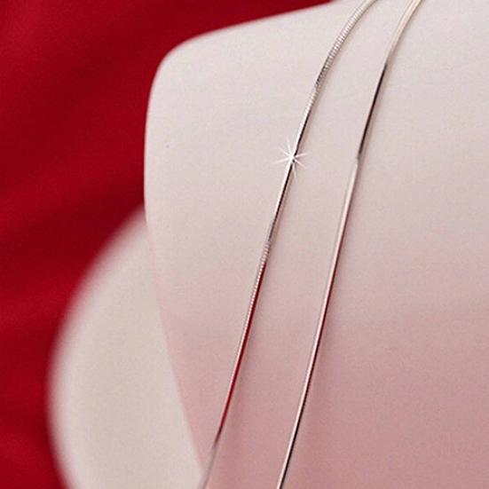 Damen-Halskette aus 925er-Sterlingsilber mit 2 mm Schlangenkette und Karabinerverschluss in schlichtem Design