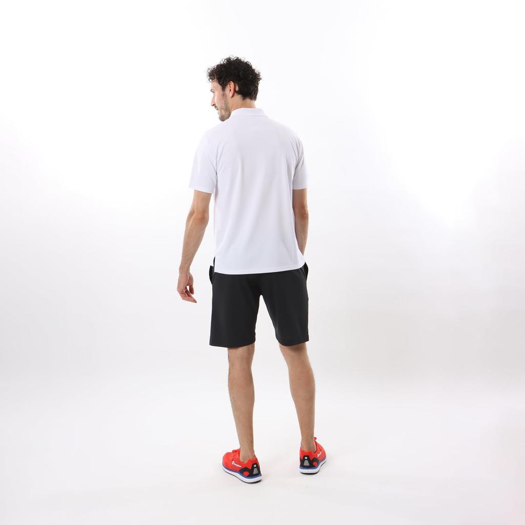 Champion Short Sleeve Polo UV Odor Quick Men's Shirt, Protection, Antibacterial, Resistant, Drying, One-Point Logo, White, C3-ZS303