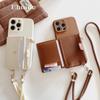 Geldbörse Kartenhalter Riemen Hülle für Samsung Galaxy S25 Ultra S24 FE S23 Plus S22 S21 S20 Note 20 Tasche Crossbody Lanyard PU Leder Abdeckung