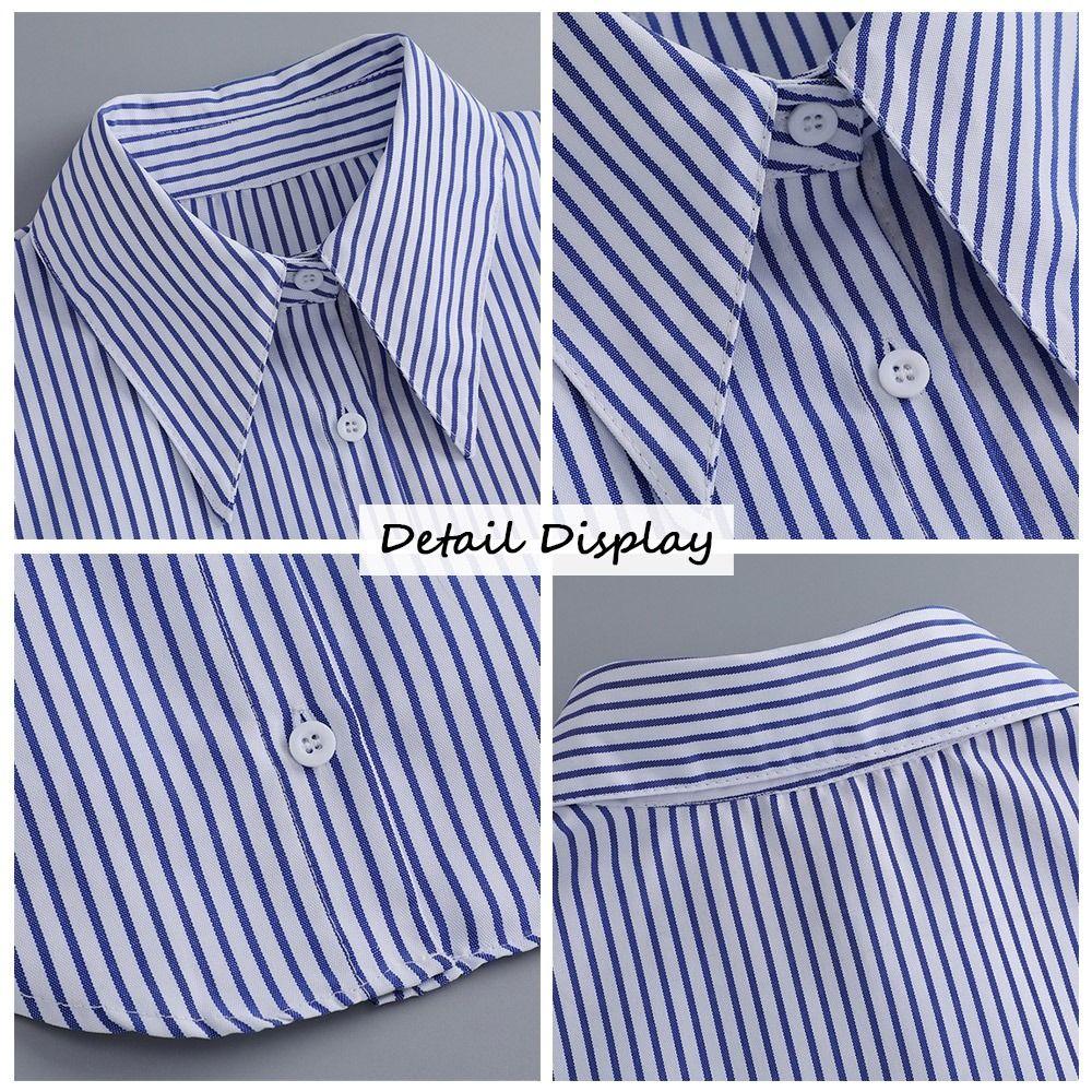 Detachable Fake Collar Stripes Lapel Half Shirt New Shawl Wrap  Women Girls