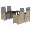 VidaXL Garden Dining Set with Cushions 5 Pcs, Patio Chairs and Table, Terrace Furniture, Modern, Beige 3212593