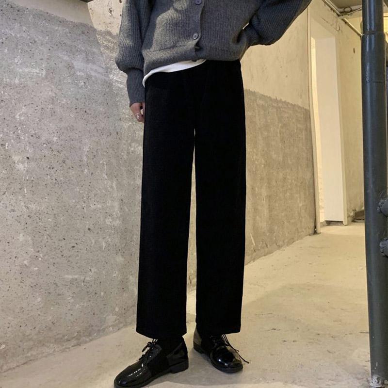 Pantaloni di velluto a coste vintage Pantaloni dritti a vita alta con tasche causali Tutti abbinati a pantaloni coreani femminili