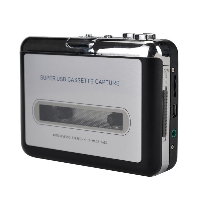 Portable Cassette Tape Player with 3.5mm Headphone Port USB Cassette to MP3 Converter Reverse Recording Cassette Tape