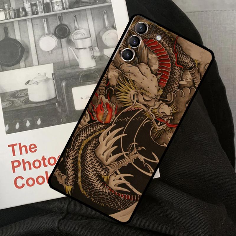 Chinese Dragon Phone Case For Samsung Galaxy S22 S23 S24 Ultra S20 S21 S24 FE S9 S10 Plus Note 10 20 Ultra