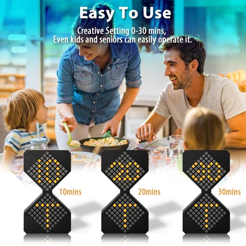 LED Hourglass Timer Night Light Sensors Sensory Toy 1-30 Minutes Adjustable Timer For Relaxation And Decors