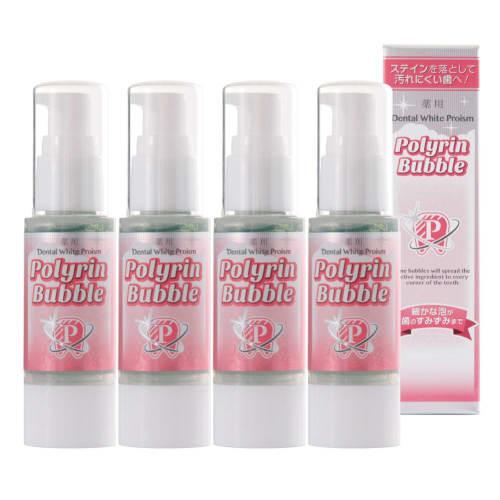 Dental White Proism Polyrin Bubble: Set of 4: Toothpaste Gel [Teeth Whitening at Home, Toothpaste Whitening]