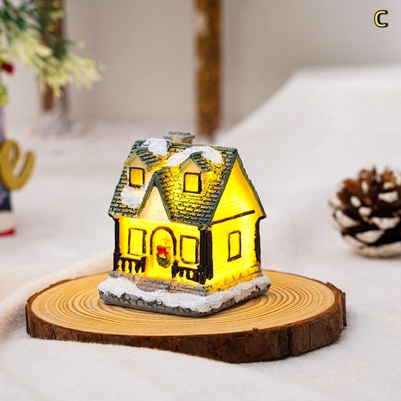 Addobbo di Natale Mini Casa Piccola Luminoso Usato Per Decorazioni Casa Vacanze Albero di Natale Accessori Festa Ornamento da Scrivania Regalo
