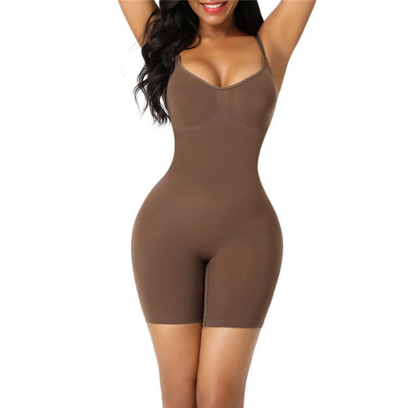 Women Full Body Shaper Tummy Control Butt Lifter Shapewear Bodysuit With Removable Straps