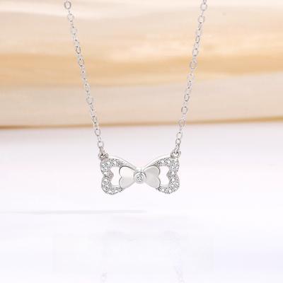 Bow Necklace Women's Fashion Simple Niche Exquisite Temperament Versatile Ins Cold Style Necklace Women