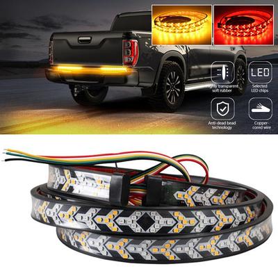12/24V Car Tail Brake Warning Light Red Brake Rear Taillight Dynamic Sequential Yellow Turn Signal Arrow Flexible LED Strip