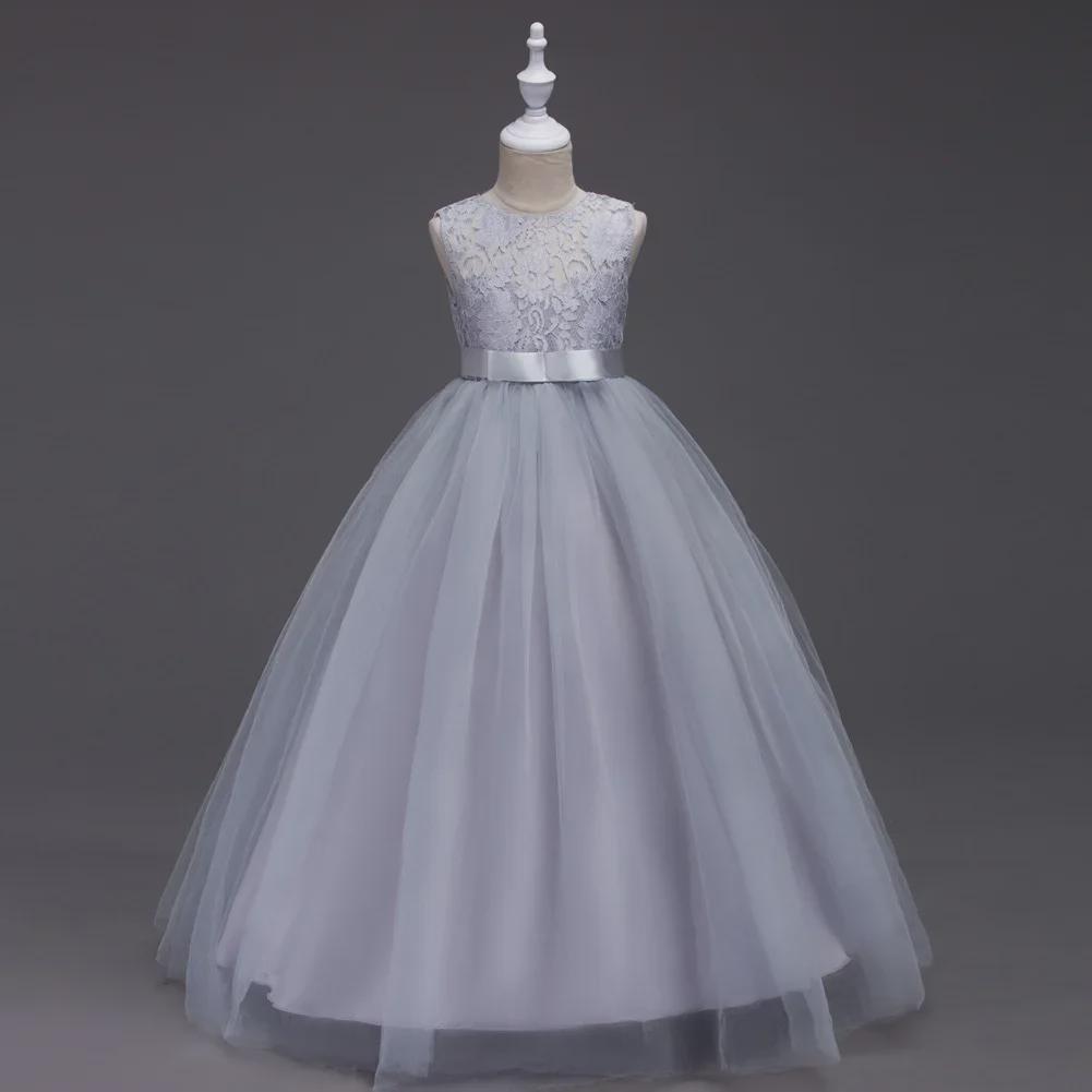 European and American Princess Lace Floor-Length Girl's Evening Dress