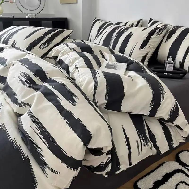 Floral Bed Duvet Covers Pastoral Four Seasons Polyester Quilt Cover King Queen Size Bedroom Bedding Luxury Home Textile Cozy