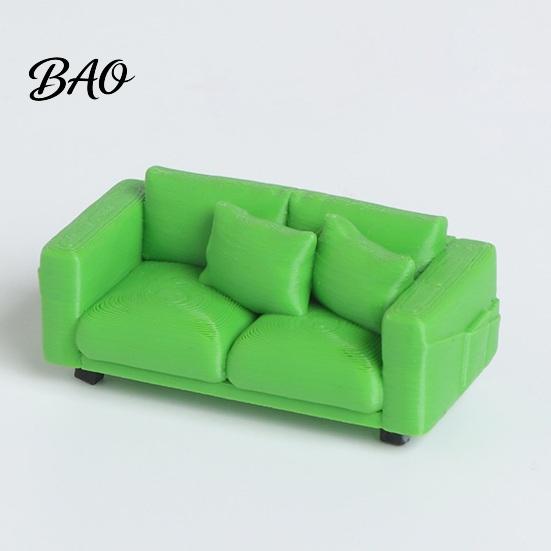 Kleine Dekorative Couch Miniatur-Couch, Winziges 2-Sitzer-Möbel Realistisches Mini-Zweisitzer-Sofa Maßstab für 1/12 Puppenhaus Wohnzimmer