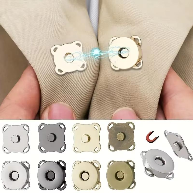 10 Sets Magnetic Snap Buttons Metal Plum Blossom Sew On Button Clasps Fasteners for Purses Handbag Clothes DIY Accessories
