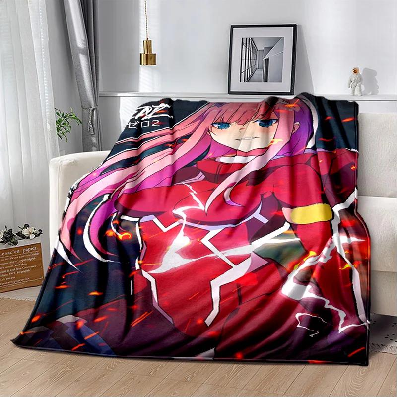 3D Sexy Girl Zero Two DARLING In FRANXX Soft Plush Blanket,Flannel Blanket Throw Blanket for Living Room Bedroom Bed Sofa Picnic