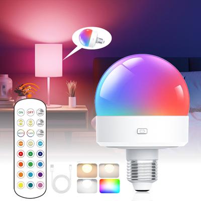 Rechargeable Light Bulbs Remote Control Battery Operated Light Bulb with Timer Dimmable 3 Color Temperatures