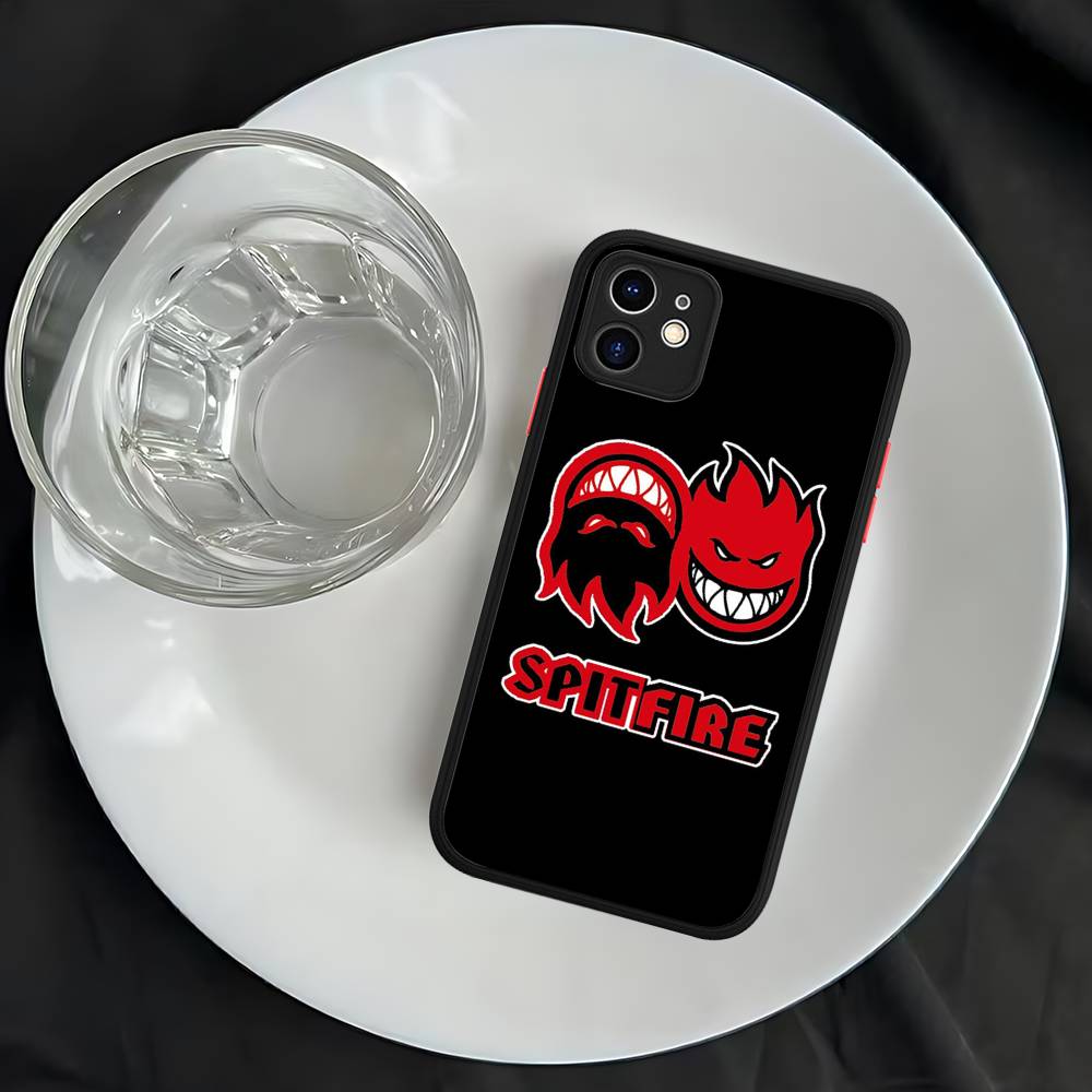 S-Spit F-Fires Logo  For iPhone Air 16 15 14 Plus 13 12 11 Pro Max Matte Cover Jelly Shockproof Phone Case