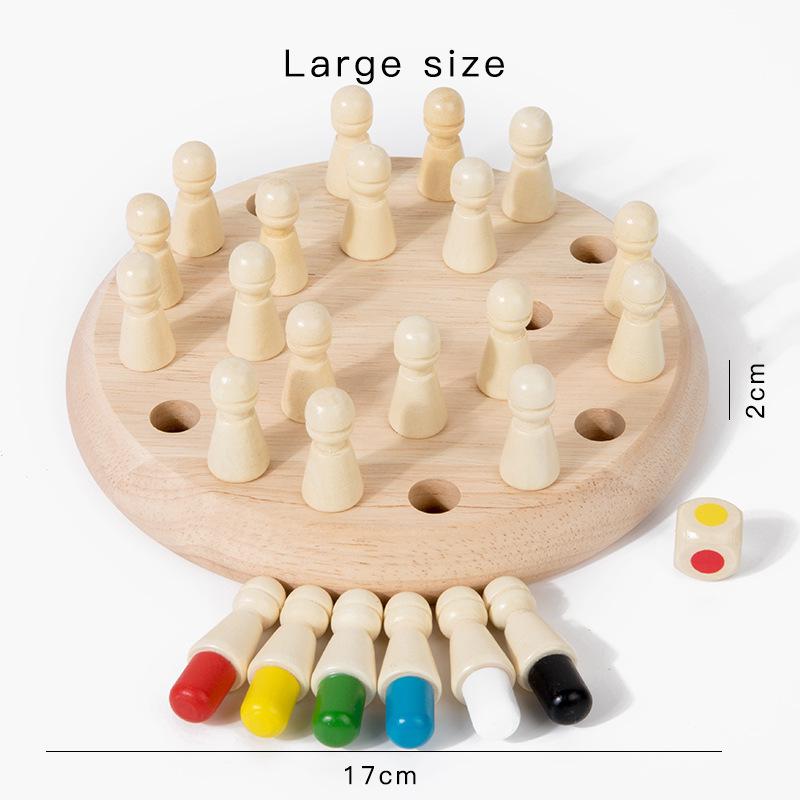 Wooden Color Memory Chessboard: Parent-Child Tabletop Game for Concentration and Puzzle Thinking