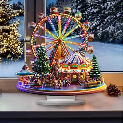 Akcentní ozdoba ruské kolo 2D akrylová výstavní deska ruského kola vánoční sváteční dekorace 2025 Vánoce Navidad