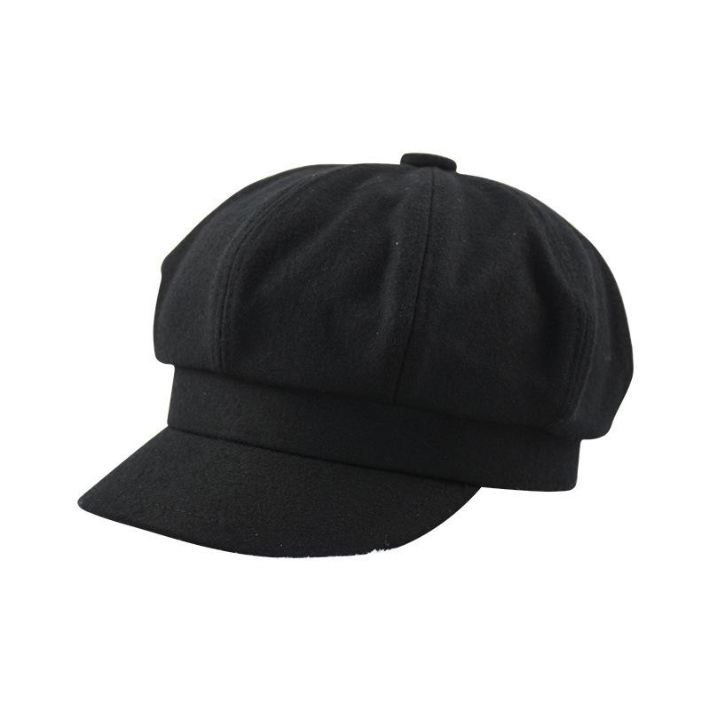Woolen Octagonal Hat Autumn and Winter Woolen Material Painter Hat Casual Fashion Women's Hat Small Head Circumference Women's Hat Big Head Circ