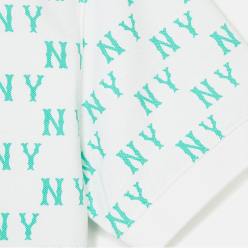 New MLB New York Yankees Old Flower Polo Shirt Unisex Ecru 3APQM0443-50WHS