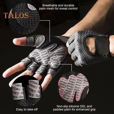 1 para rękawic sportowych Hollow Mesh Half Finger Unisex Antypoślizgowe Doskonałe tarcie Odporne na zużycie Pełna ochrona dłoni Podnoszenie ciężarów Jazda na rowerze Trening Na zewnątrz