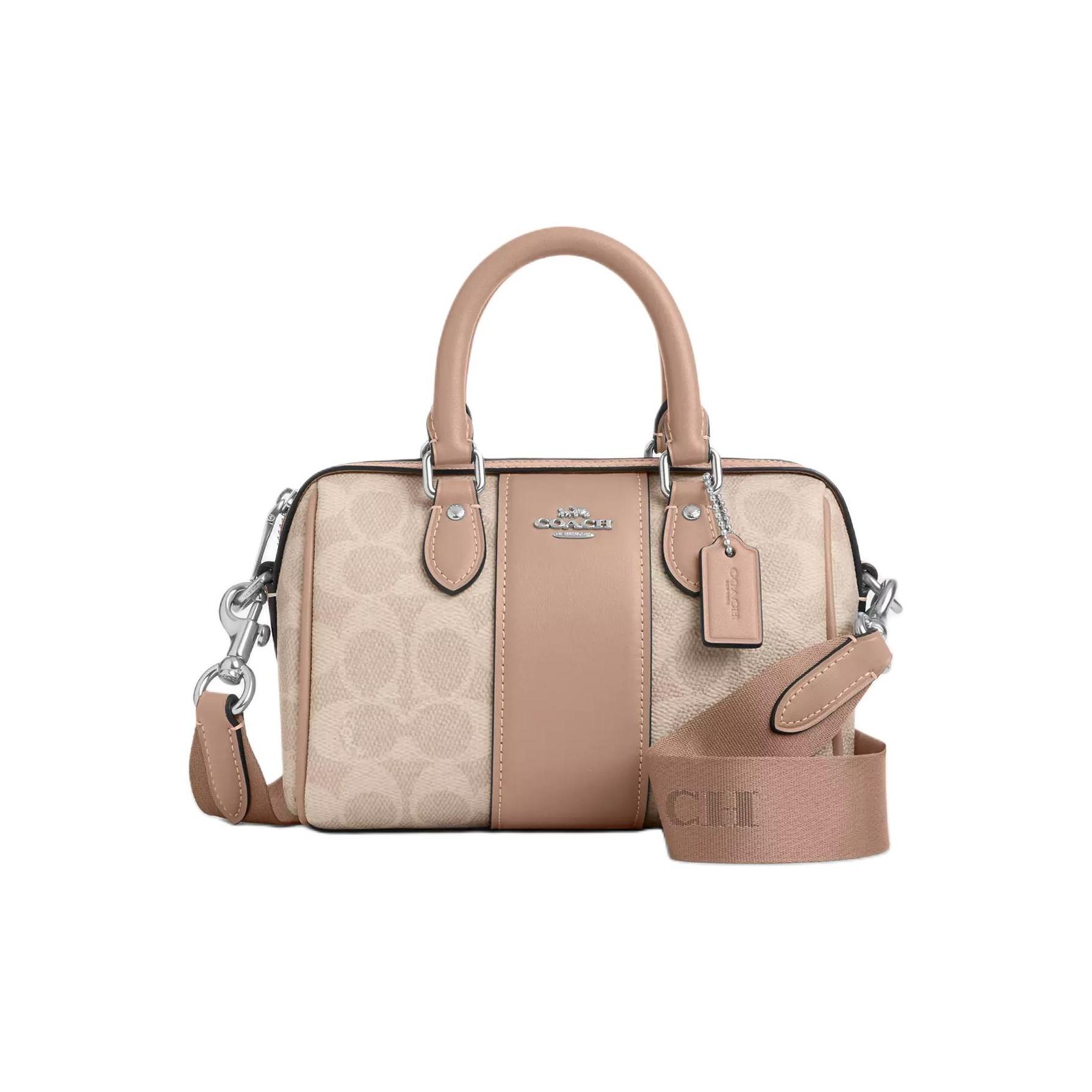 

Coach Rowan 18 Logo Zip Closure Faux Leather Crossbody Shoulder Bag Small Women bags Milk-Tea CW331-SVPWH Gift Box Set (Basic Set+Yellow Box)