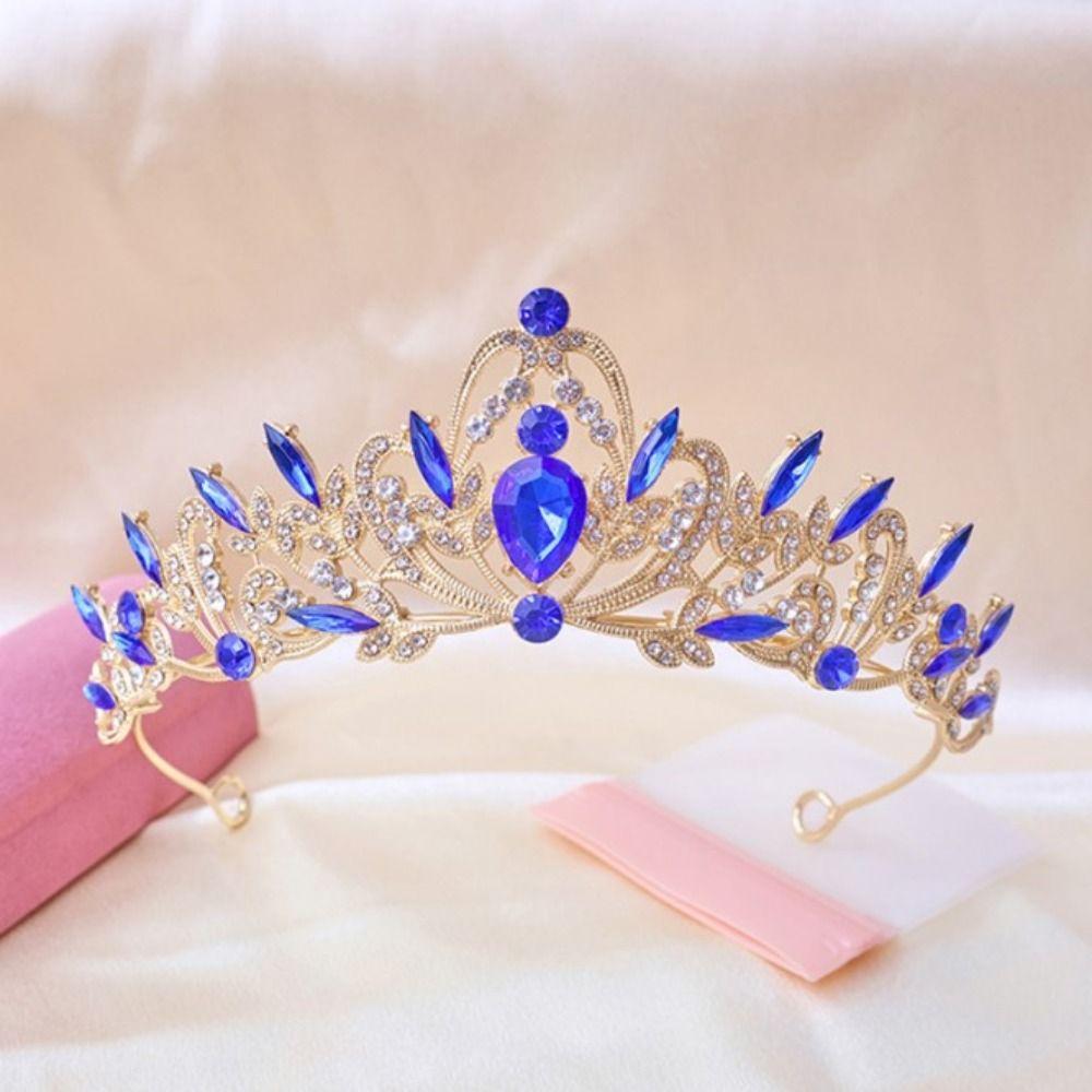 Baroque Queen Princess Crown Rhinestone Diadem Headwear Bride Tiaras Luxurious Prom