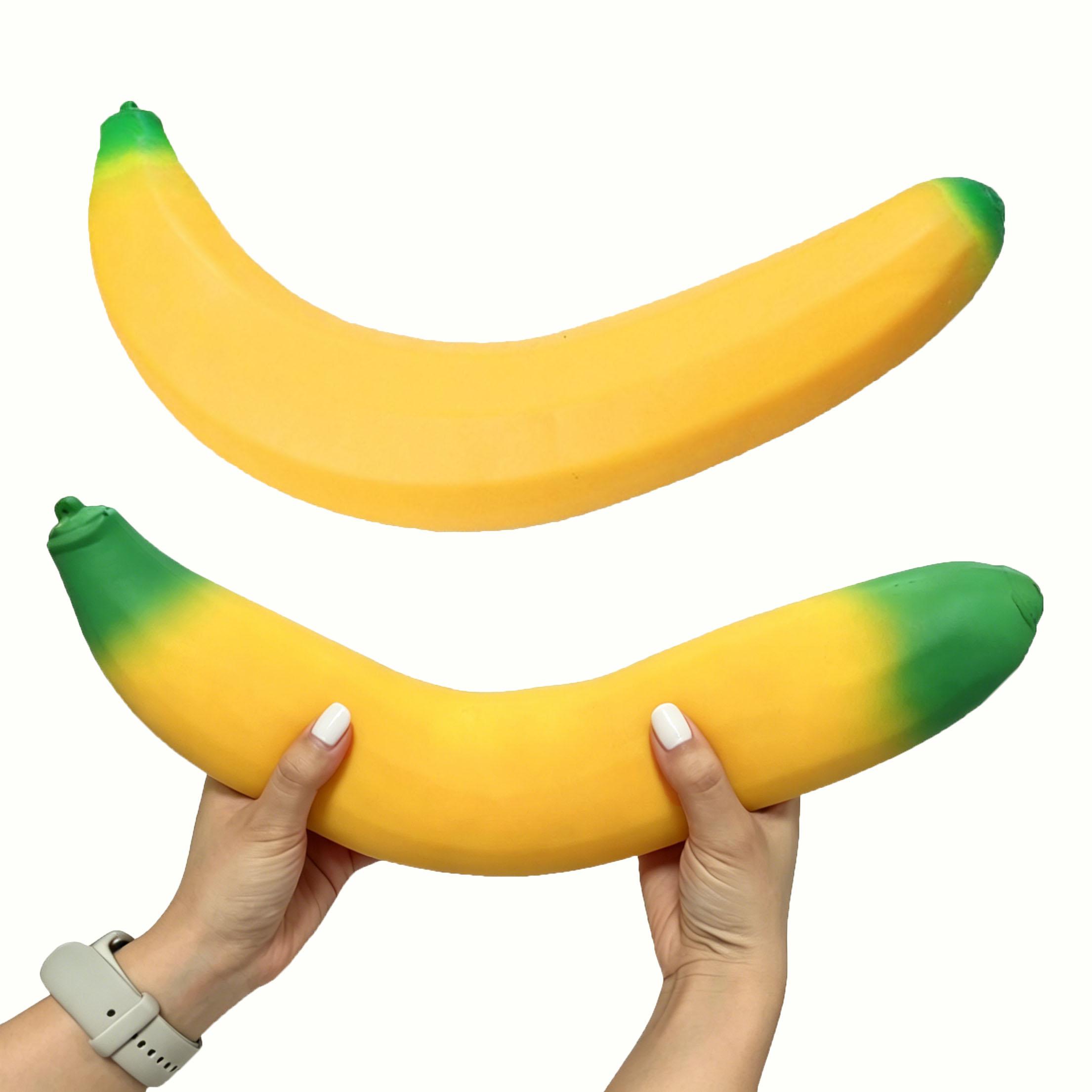

42cm Large Banana Shape Stress Relief Toy Soft Squeeze Simulation Fruit Design Flexible Material for Daily Hand Exercise One Size жовтий
